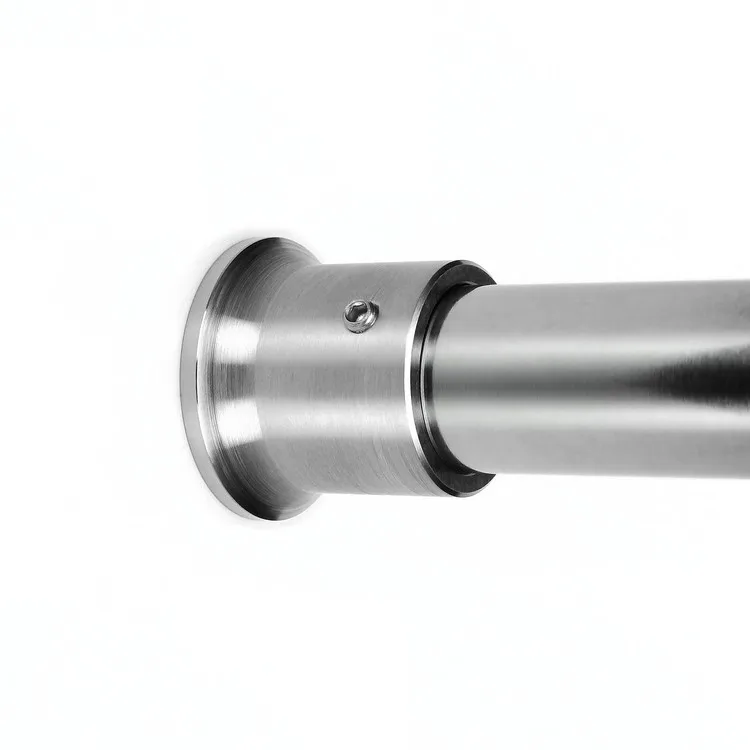 Details about   Stainless Steel Closet Rod Holder Shower Curtain Tension Sockets Flange S Silver